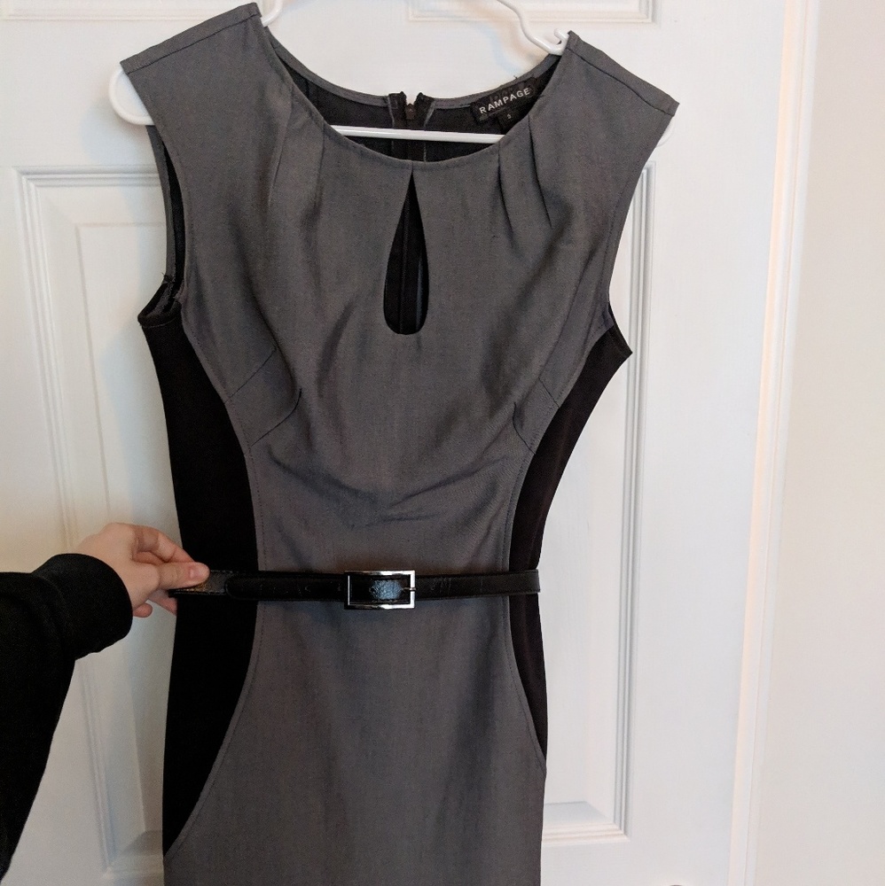 Grey and black business dress